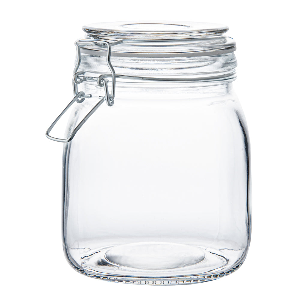 Vetri Glass 3-Piece Storage Jar Set - with Wood Holder - 1 count box