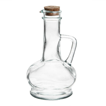 Chef 101 8 oz Glass Elegant Olive Oil Dispenser - with Cork Lid - 3 1/2" x 3 1/2" x 6 1/2" - 1 count box
