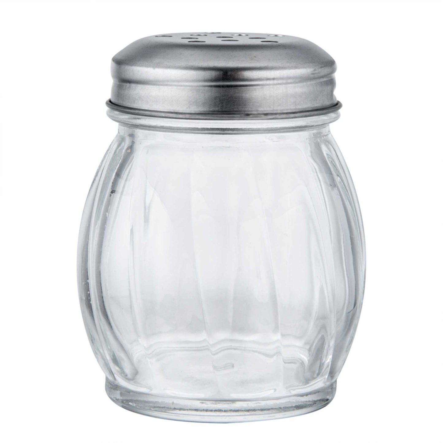 Chef 101 6 oz Glass Cheese Shaker - with Perforated Lid - 2 1/2" x 2 1/2" x 3 1/4" - 1 count box