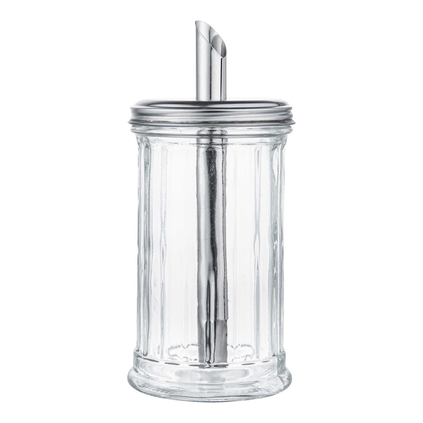 Chef 101 11 oz Glass Sugar Pourer - with Spout Lid - 3" x 3" x 7" - 1 count box