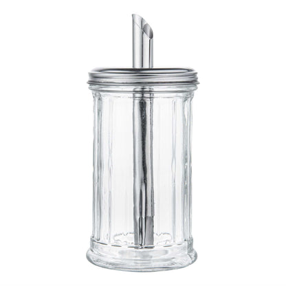 Chef 101 11 oz Glass Sugar Pourer - with Spout Lid - 3" x 3" x 7" - 1 count box