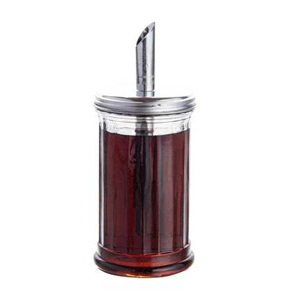 Chef 101 11 oz Glass Sugar Pourer - with Spout Lid - 3" x 3" x 7" - 1 count box