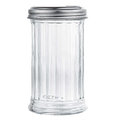 Chef 101 11 oz Glass Sauce / Sugar Pourer - with Flip Lid - 3" x 3" x 7" - 1 count box