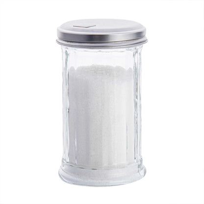 Chef 101 11 oz Glass Sauce / Sugar Pourer - with Flip Lid - 3" x 3" x 7" - 1 count box