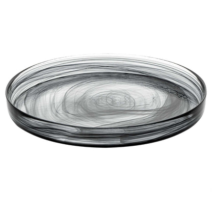 Vetri Round Black Glass Alabaster Plate - 11" x 11" x 1 1/4" - 1 count box