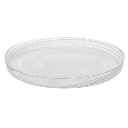 Vetri Round White Glass Alabaster Plate - 13" x 13" x 1 1/2" - 1 count box