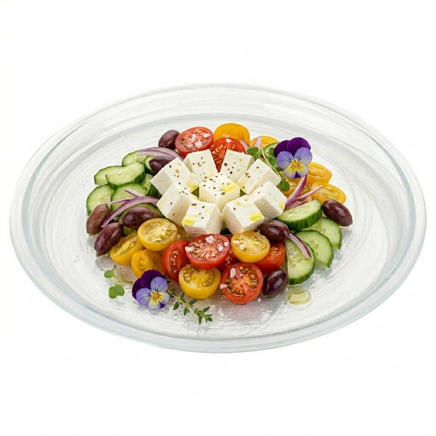 Vetri Round White Glass Solar Plate - 11" x 11" x 3/4" - 1 count box