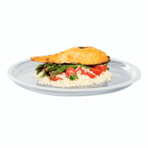 Vetri Round White Glass Solar Plate - 11" x 11" x 3/4" - 1 count box