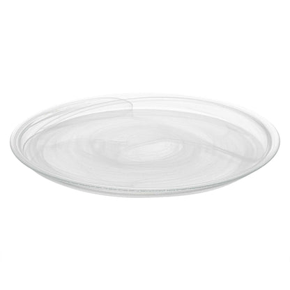 Vetri Round White Glass Solar Plate - 13" x 13" x 3/4" - 1 count box