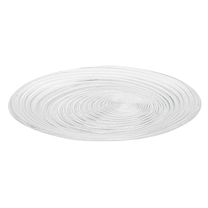 Vetri Round Clear Glass Swirl Plate - 11 3/4" x 11 3/4" x 1 1/4" - 1 count box