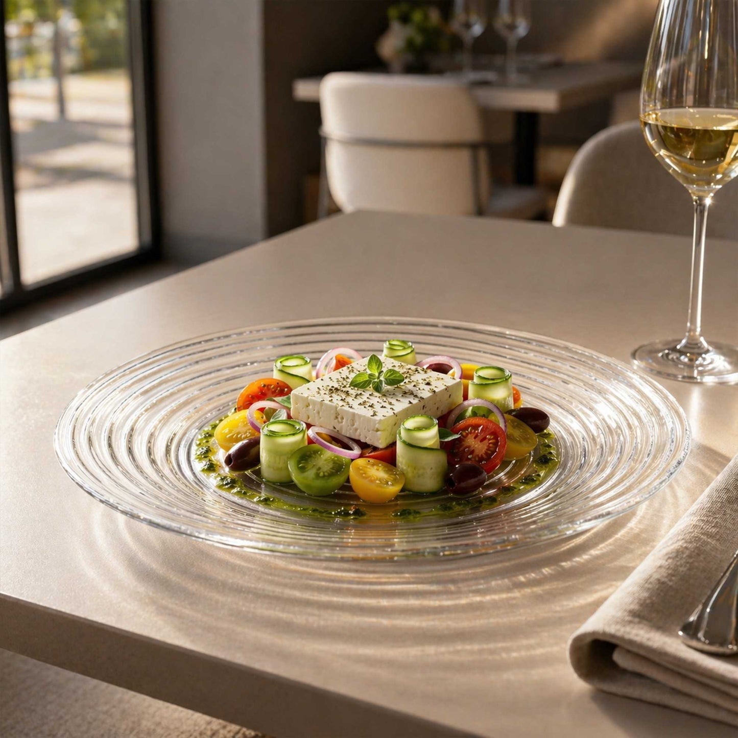 Vetri Round Clear Glass Swirl Plate - 11 3/4" x 11 3/4" x 1 1/4" - 1 count box