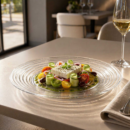 Vetri Round Clear Glass Swirl Plate - 11 3/4" x 11 3/4" x 1 1/4" - 1 count box