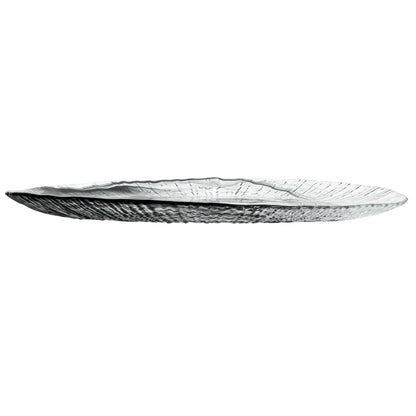 Vetri Oval Black Glass Focus Serving Plate - 15" x 9 3/4" x 1 1/4" - 6 count box