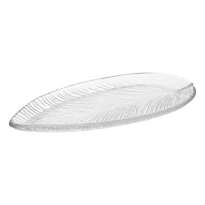 Vetri Clear Glass Leaf Serving Plate - 11 3/4" x 5 1/2" x 3/4" - 1 count box