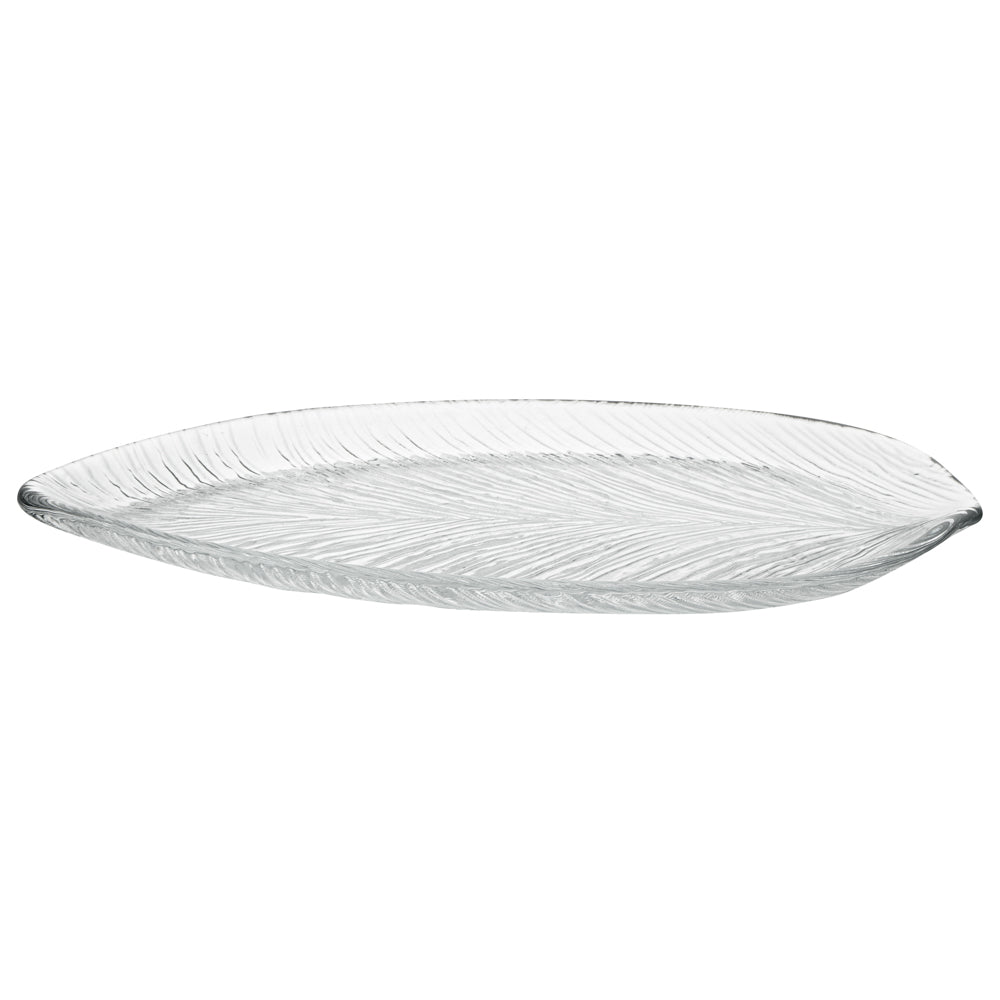 Vetri Clear Glass Leaf Serving Plate - 11 3/4" x 5 1/2" x 3/4" - 6 count box
