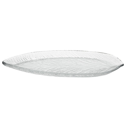 Vetri Clear Glass Leaf Serving Plate - 11 3/4" x 5 1/2" x 3/4" - 6 count box