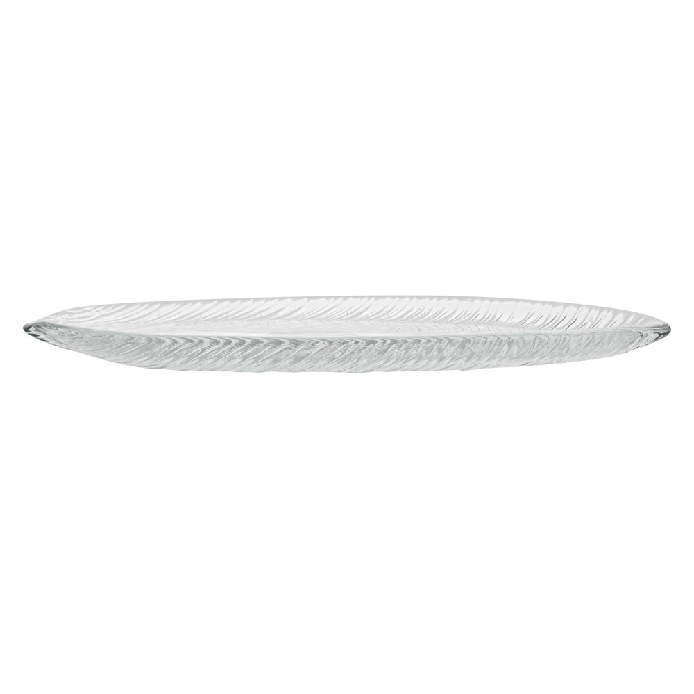 Vetri Clear Glass Leaf Serving Plate - 11 3/4" x 5 1/2" x 3/4" - 6 count box