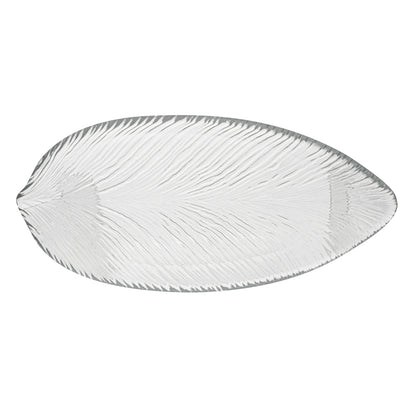 Vetri Clear Glass Leaf Serving Plate - 11 3/4" x 5 1/2" x 3/4" - 6 count box