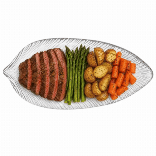 Vetri Clear Glass Leaf Serving Plate - 17" x 7 3/4" x 1 1/4" - 1 count box