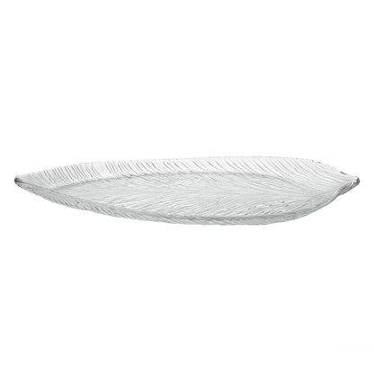 Vetri Clear Glass Leaf Serving Plate - 17" x 7 3/4" x 1 1/4" - 6 count box