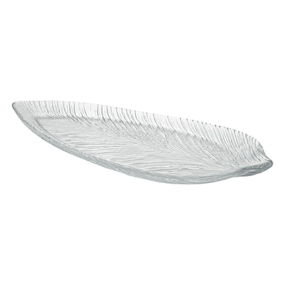 Vetri Clear Glass Leaf Serving Plate - 17" x 7 3/4" x 1 1/4" - 6 count box