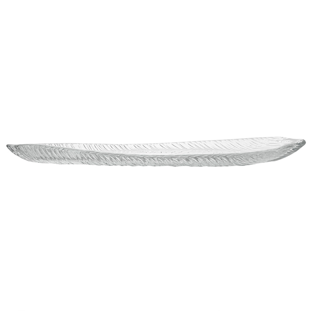 Vetri Clear Glass Leaf Serving Plate - 17" x 7 3/4" x 1 1/4" - 6 count box