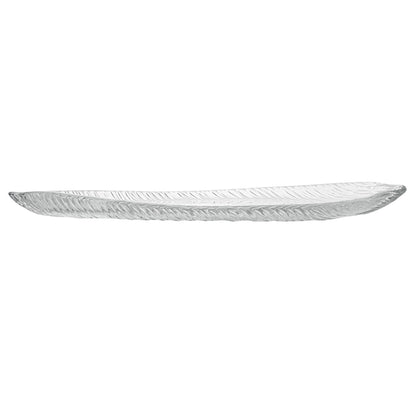Vetri Clear Glass Leaf Serving Plate - 17" x 7 3/4" x 1 1/4" - 6 count box