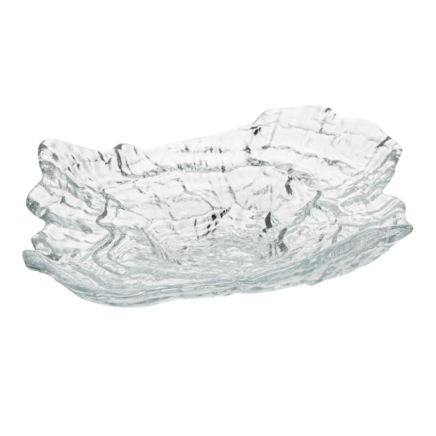 Vetri Abstract Clear Glass Seashell Serving Plate - 8 3/4" x 6 3/4" x 1 3/4" - 1 count box