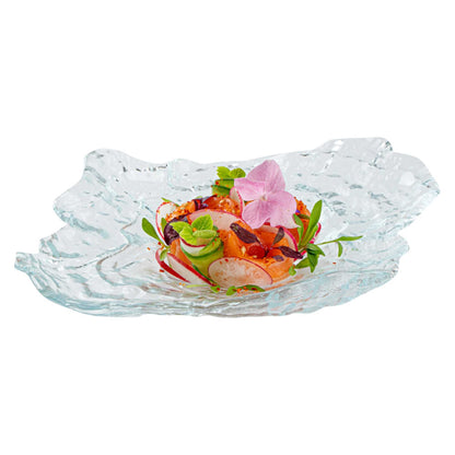 Vetri Abstract Clear Glass Seashell Serving Plate - 8 3/4" x 6 3/4" x 1 3/4" - 1 count box