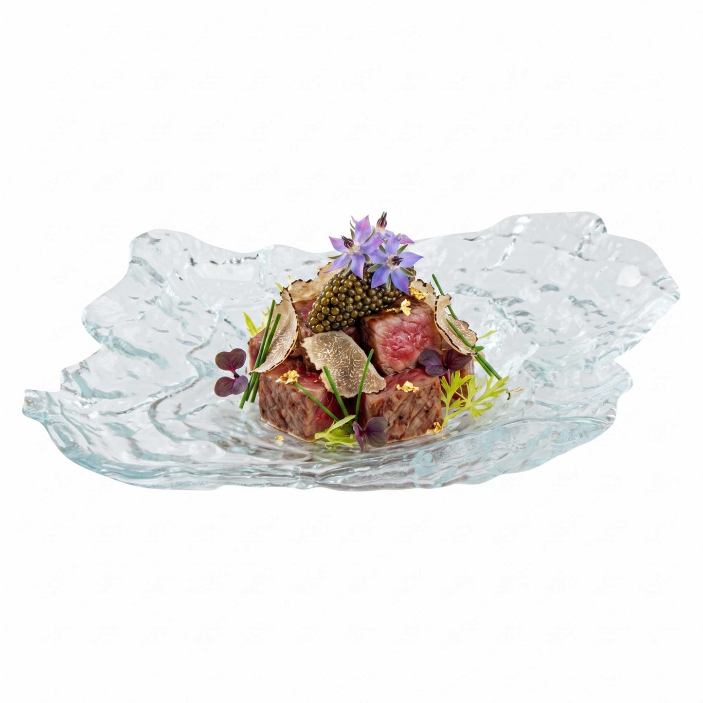 Vetri Abstract Clear Glass Seashell Serving Plate - 8 3/4" x 6 3/4" x 1 3/4" - 1 count box