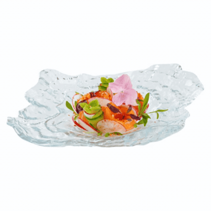 Vetri Abstract Clear Glass Seashell Serving Plate - 8 3/4" x 6 3/4" x 1 3/4" - 1 count box