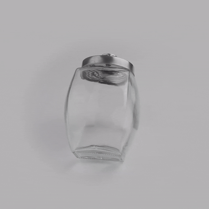 Vetri 0.5 gal Glass Penny Jar - with Chrome Lid - 4" x 4" x 7 1/2" - 1 count box