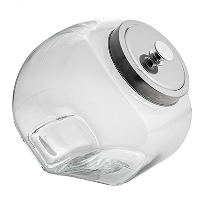 Vetri 1 gal Glass Penny Jar - with Chrome Lid - 4 1/2" x 4 1/2" x 9" - 1 count box