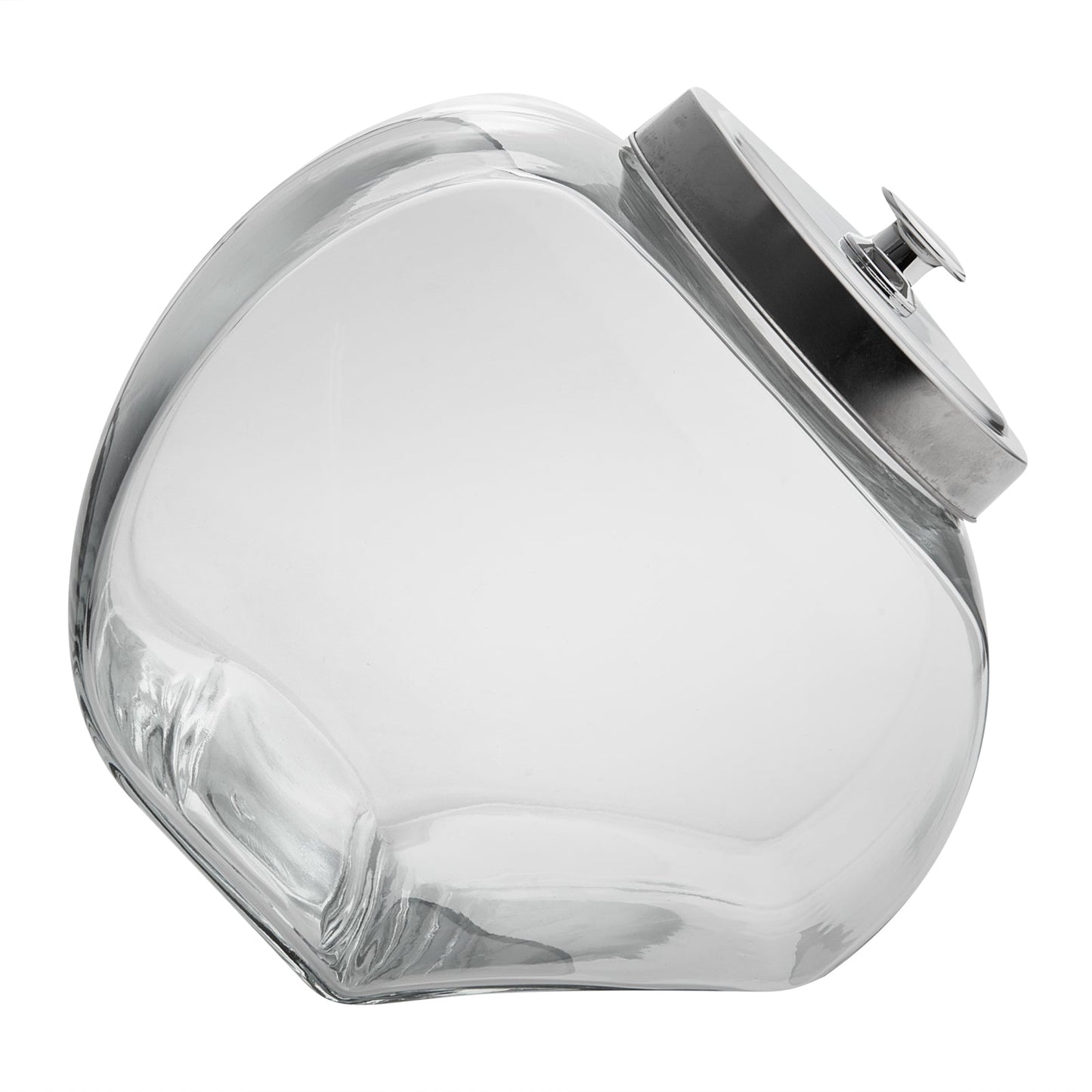 Vetri 1 gal Glass Penny Jar - with Chrome Lid - 4 1/2" x 4 1/2" x 9" - 1 count box