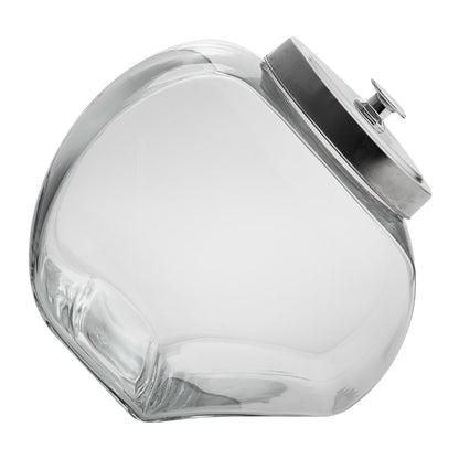 Vetri 1 gal Glass Penny Jar - with Chrome Lid - 4 1/2" x 4 1/2" x 9" - 1 count box