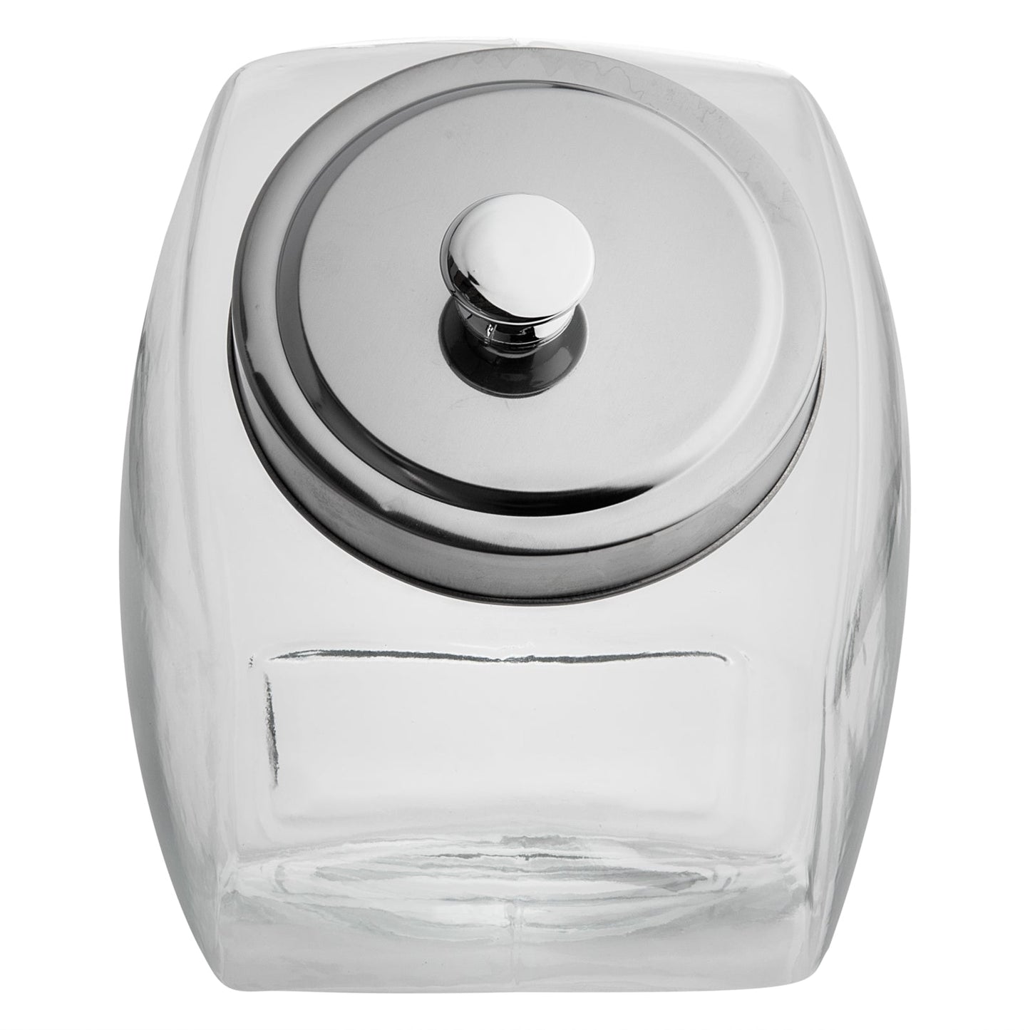 Vetri 1 gal Glass Penny Jar - with Chrome Lid - 4 1/2" x 4 1/2" x 9" - 1 count box