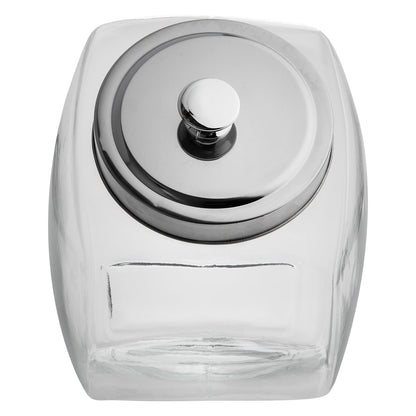 Vetri 1 gal Glass Penny Jar - with Chrome Lid - 4 1/2" x 4 1/2" x 9" - 1 count box