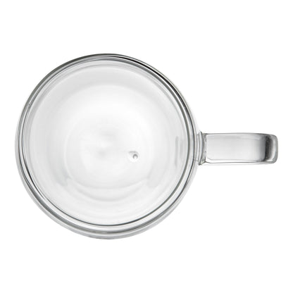 Forma Professional 12 oz Glass Coffee Cup - Double Wall, Borosilicate, with Handle - 3'' x 3'' x 4 1/2'' - 12 count box