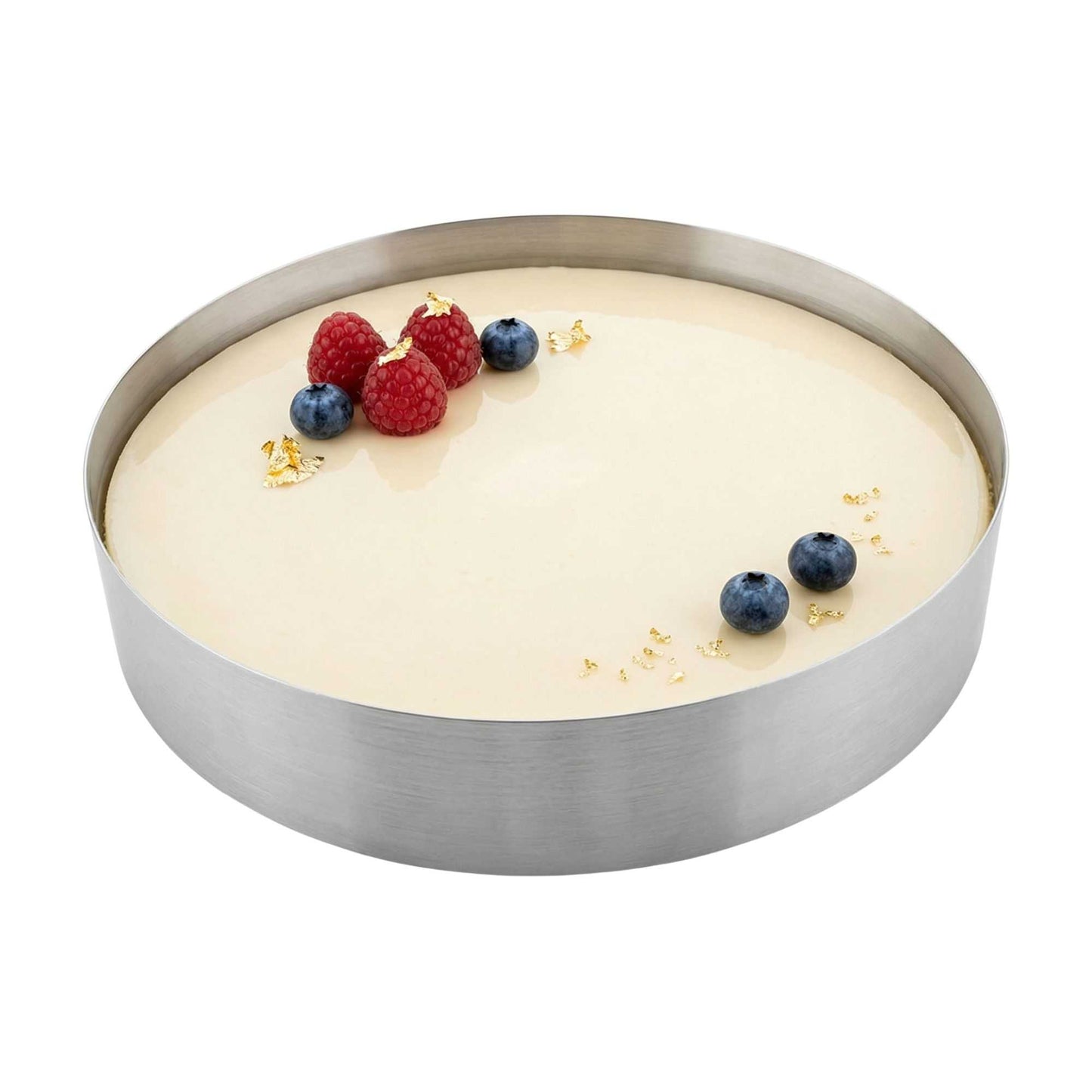 Pastry Tek Round Silver Stainless Steel Pastry Ring Mold - 12" x 12" x 2 1/2" - 1 count box