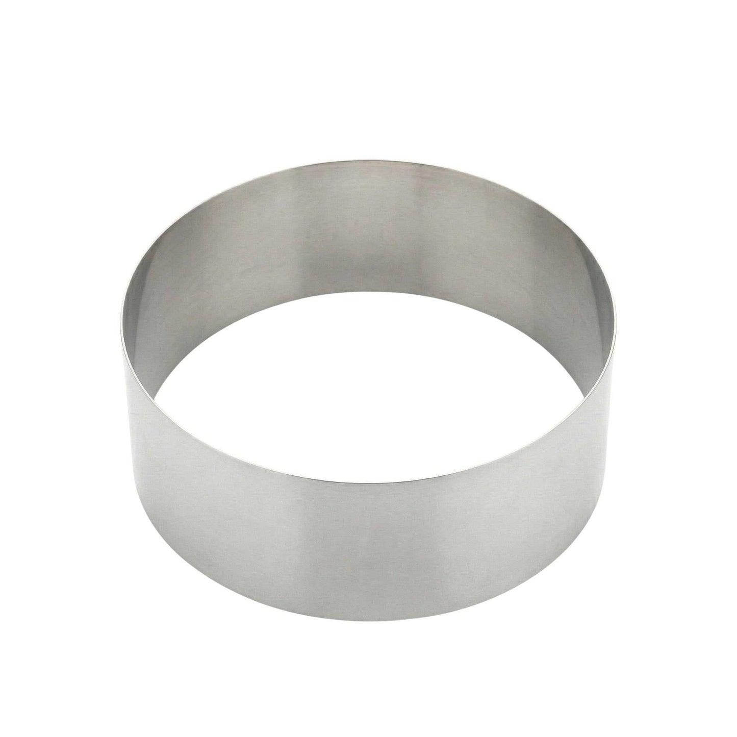 Pastry Tek Round Silver Stainless Steel Pastry Ring Mold - 6" x 6" x 2 1/2" - 1 count box