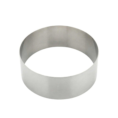 Pastry Tek Round Silver Stainless Steel Pastry Ring Mold - 6" x 6" x 2 1/2" - 1 count box
