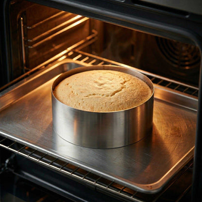 Pastry Tek Round Silver Stainless Steel Pastry Ring Mold - 6" x 6" x 2 1/2" - 1 count box