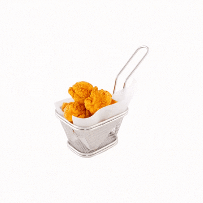 Met Lux Square Silver Stainless Steel Mini Fryer Basket - 4" x 3 1/4" x 2 1/4" - 1 count box