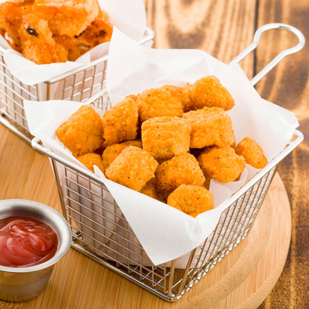 Met Lux Square Silver Stainless Steel Large Mini Fryer Basket - Waffle Grid - 8" x 5" x 3 1/2" - 1 count box