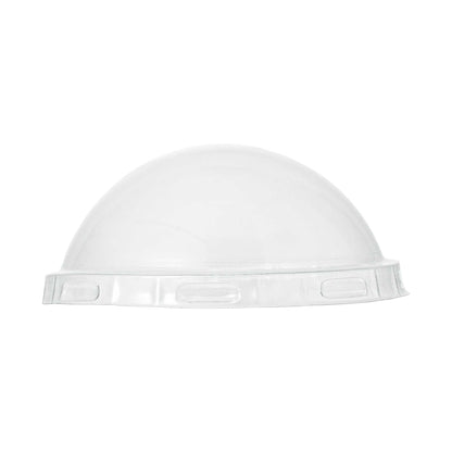 Pastry Tek 2 oz Round Cow Lines Aluminum Baking Cup - with Plastic Dome Lid - 2 3/4" x 2 3/4" x 1" - 100 count box