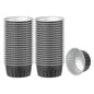 Pastry Tek 4 oz Round Black Aluminum Baking Cup - with Plastic Dome Lid - 3 1/4" x 3 1/4" x 1 1/2" - 100 count box