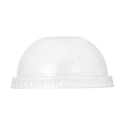 Pastry Tek 4 oz Round Black Aluminum Baking Cup - with Plastic Dome Lid - 3 1/4" x 3 1/4" x 1 1/2" - 100 count box