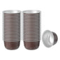 Pastry Tek 5 oz Round Coffee Aluminum Baking Cup - with Plastic Dome Lid - 3 1/4" x 3 1/4" x 1 3/4" - 100 count box