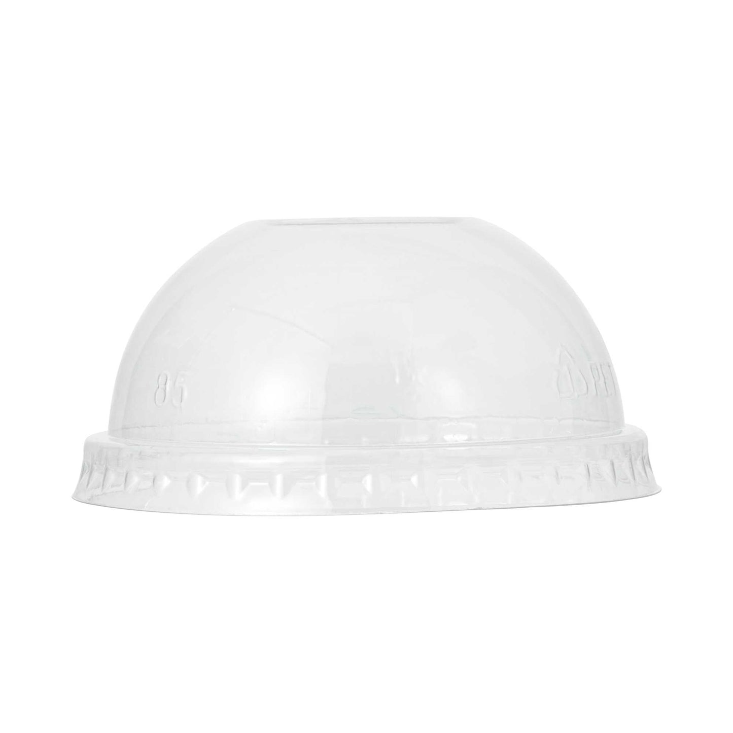 Pastry Tek 5 oz Round Coffee Aluminum Baking Cup - with Plastic Dome Lid - 3 1/4" x 3 1/4" x 1 3/4" - 100 count box