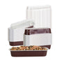 Pastry Tek 7 oz Rectangle Coffee Aluminum Baking Loaf Pan - with Plastic Dome Lid - 6 1/2" x 2 1/2" x 1 1/4" - 100 count box